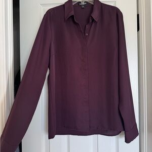 Express Maroon Long Sleeve Button Down Shirt, Women’s size small